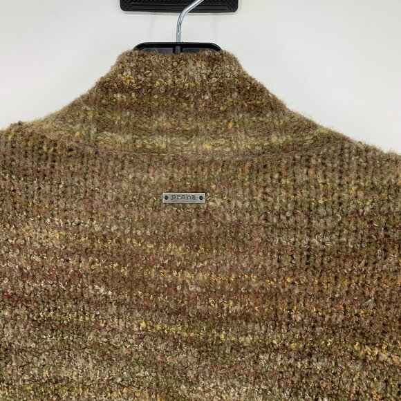 Prana Cardigan Sabina Duster Brown Khaki Marbled Wool Blend Open - Picture 9 of 12